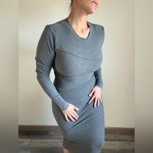 Cheap Monday Ribbed Long Sleeve Repeal Dress Bodycon Medium Stretch